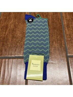Vannucci Designer Dress Socks Mens 10-13 Blue/green Fits Shoe Size 7-12